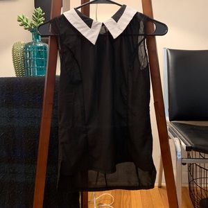 🔺 Pointy Collared Two Tone Blouse